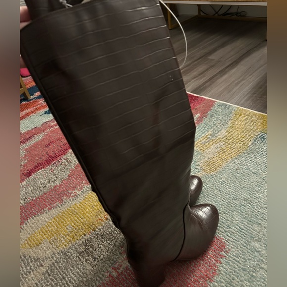 a new day Brown Croc Embossed Tall Ridley Boots - Picture 6 of 6